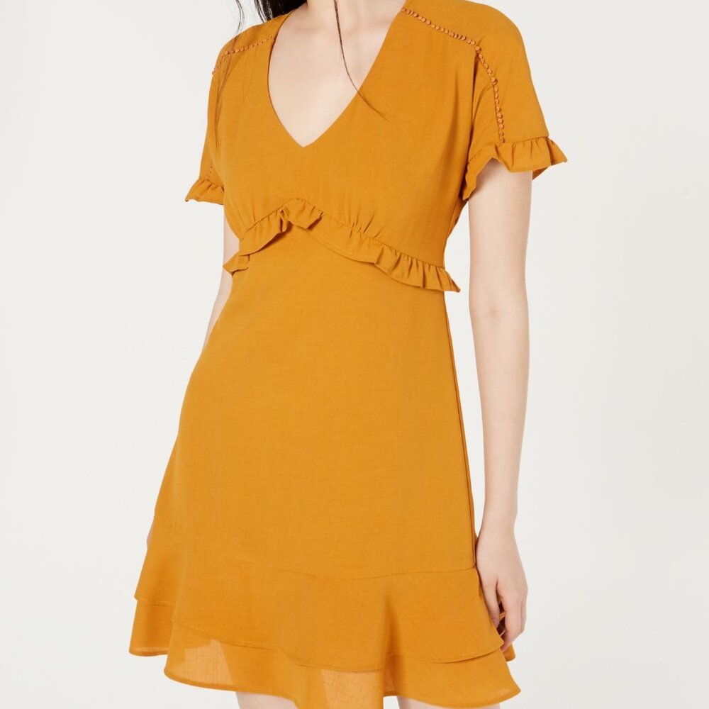City Studio Yellow Fit &‎ Flare Dress Size XS